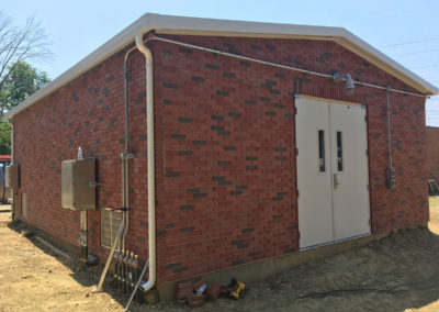 Integrated site erected building example with brick finish